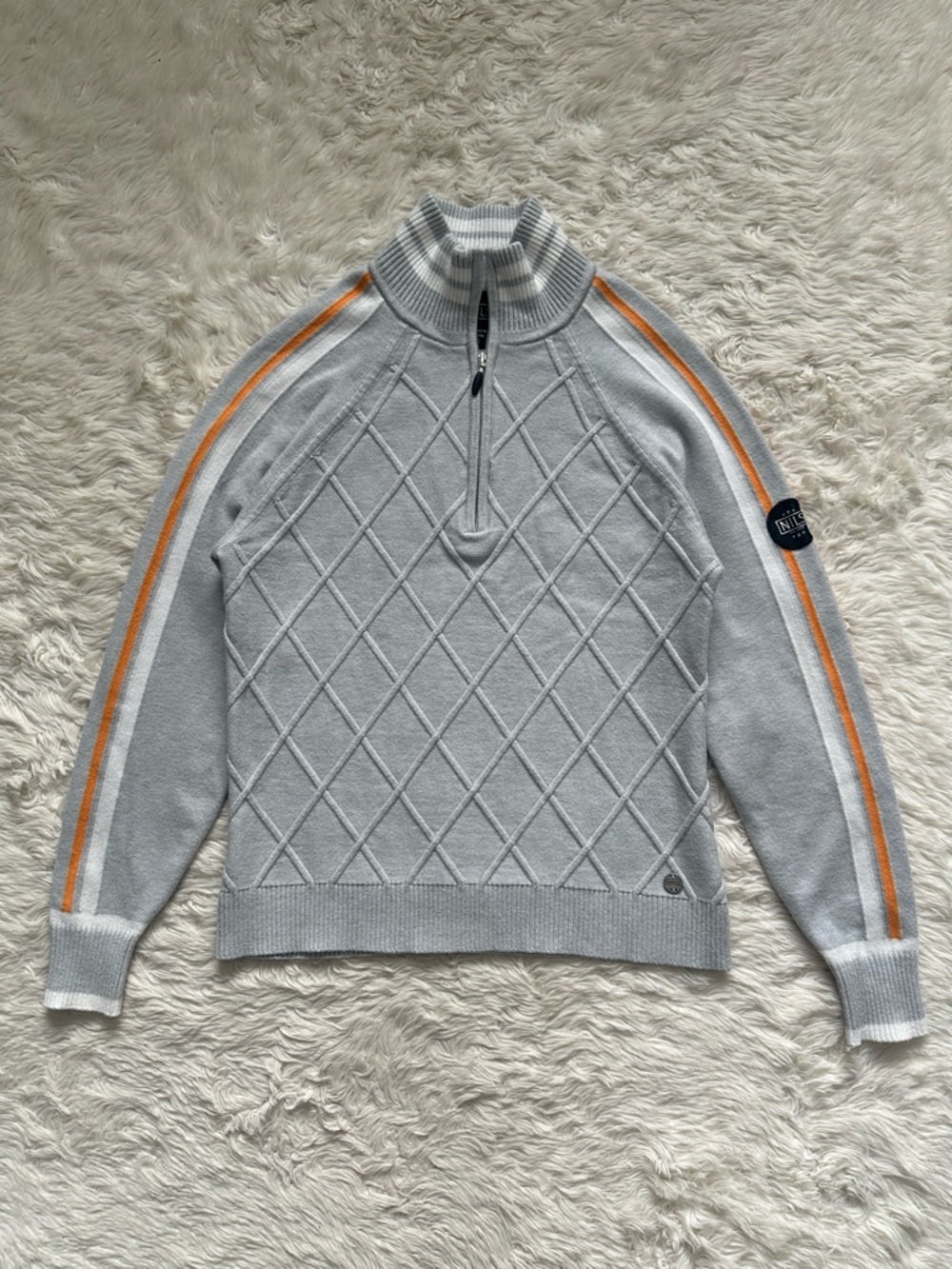 Nils Women's Sweater 1/4 Zip Pullover Long Sleeve Skiwear Gray Sz S